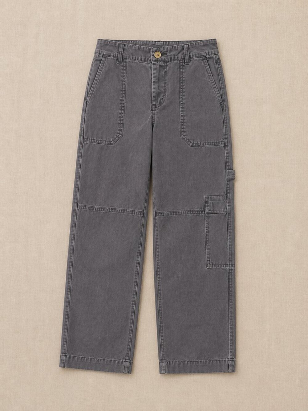 Anthropologie Hei Hei Gray Crop Cargo Pants Utility Pocket Straight Leg Sz 28